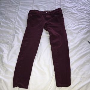 American Eagle burgundy jeggings size US 0